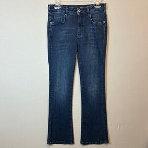 Pilcro Anthropologie Size 28 Petite Dark Blue Flare Jeans